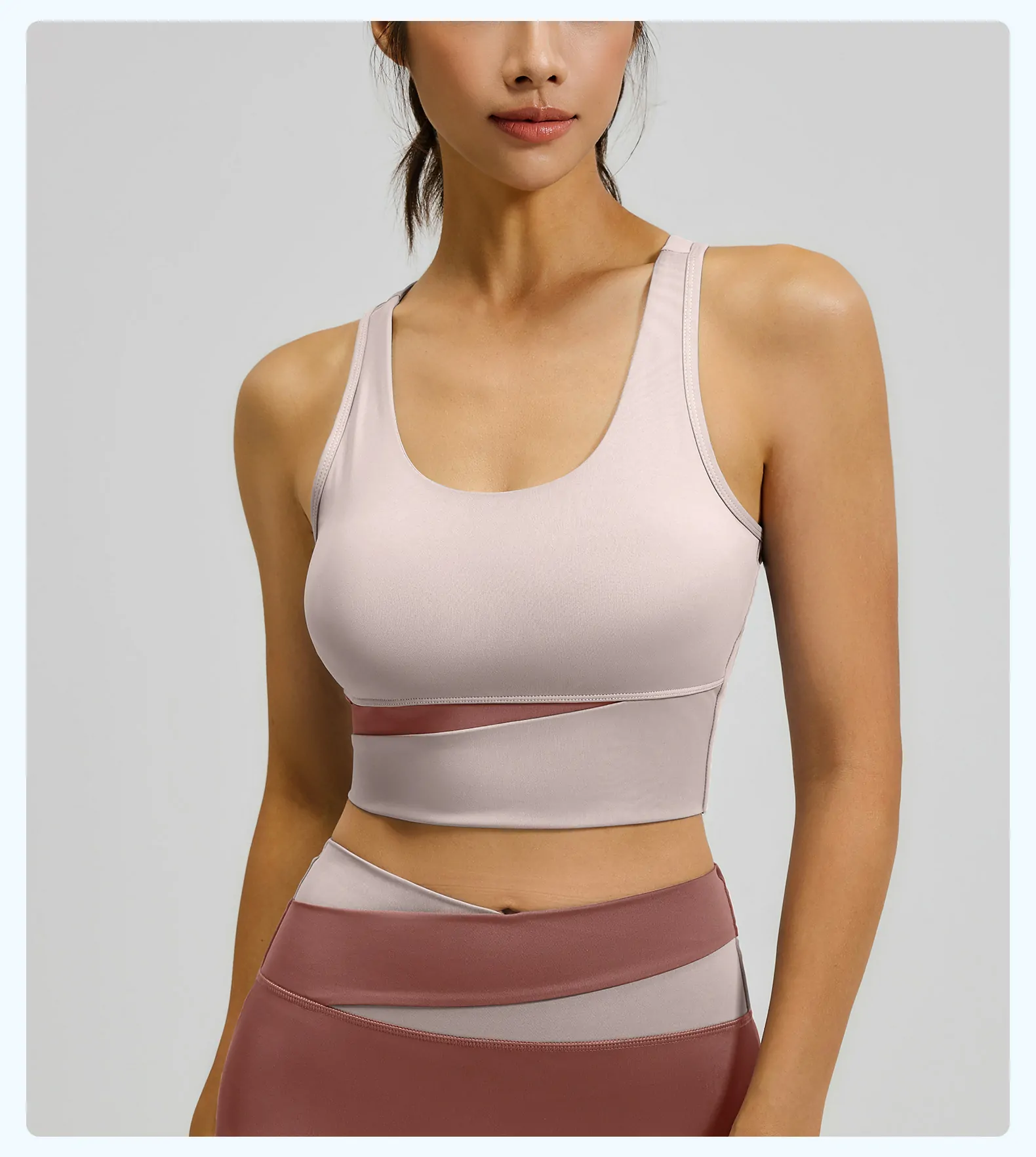 Women's High Support Fitness Bra - Removable Padding & Secure Fit for Yoga & Gym - 图片 12