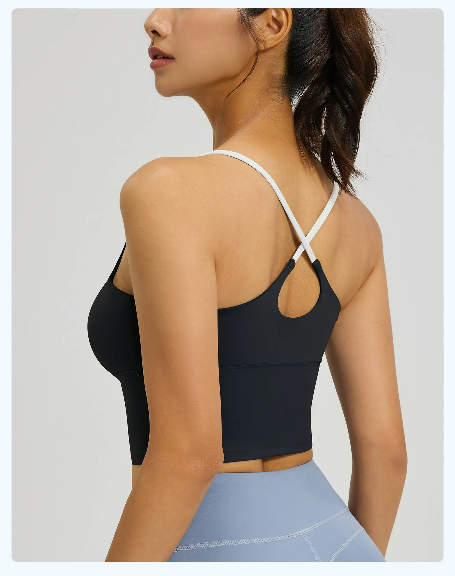 Padded Sports Bra Tank Top for Women - Thin Strap Cami with Built-in Bra for Workout & Daily Wear - 图片 12