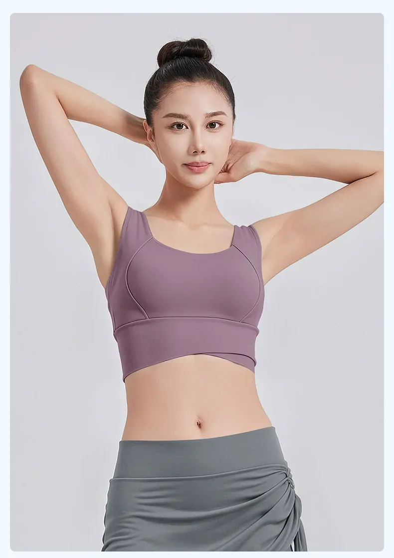 Wide Strap Sports Bra Tank - Maximum Support with Enhanced Shape for Running & Yoga - 图片 11