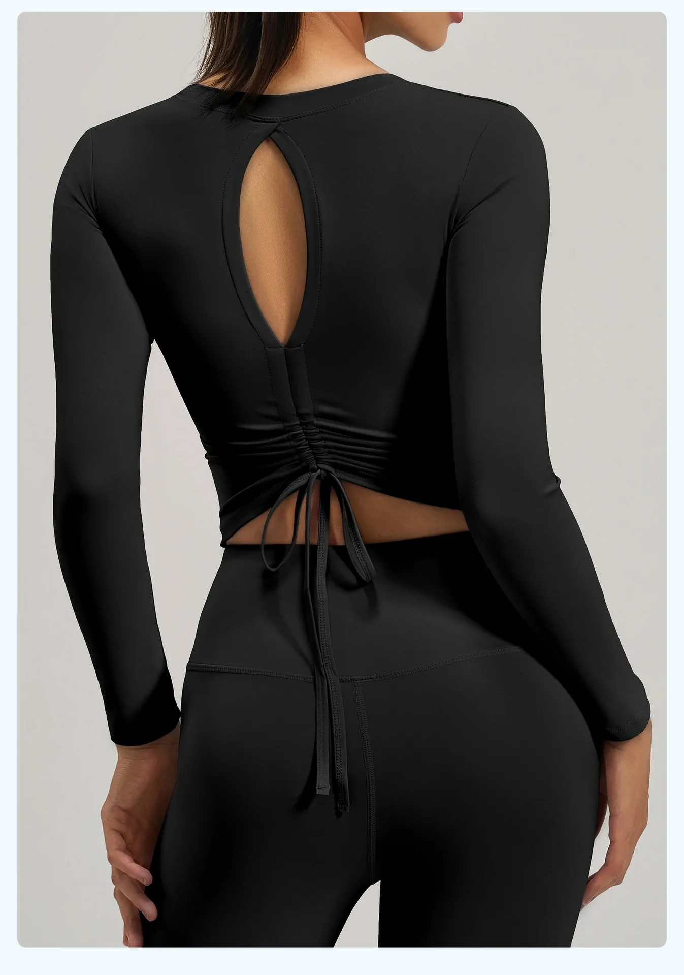 Women's Long Sleeve Workout Top with Built-In Bra – Tummy Control Fitness Shirt for Yoga & Gym - 图片 12