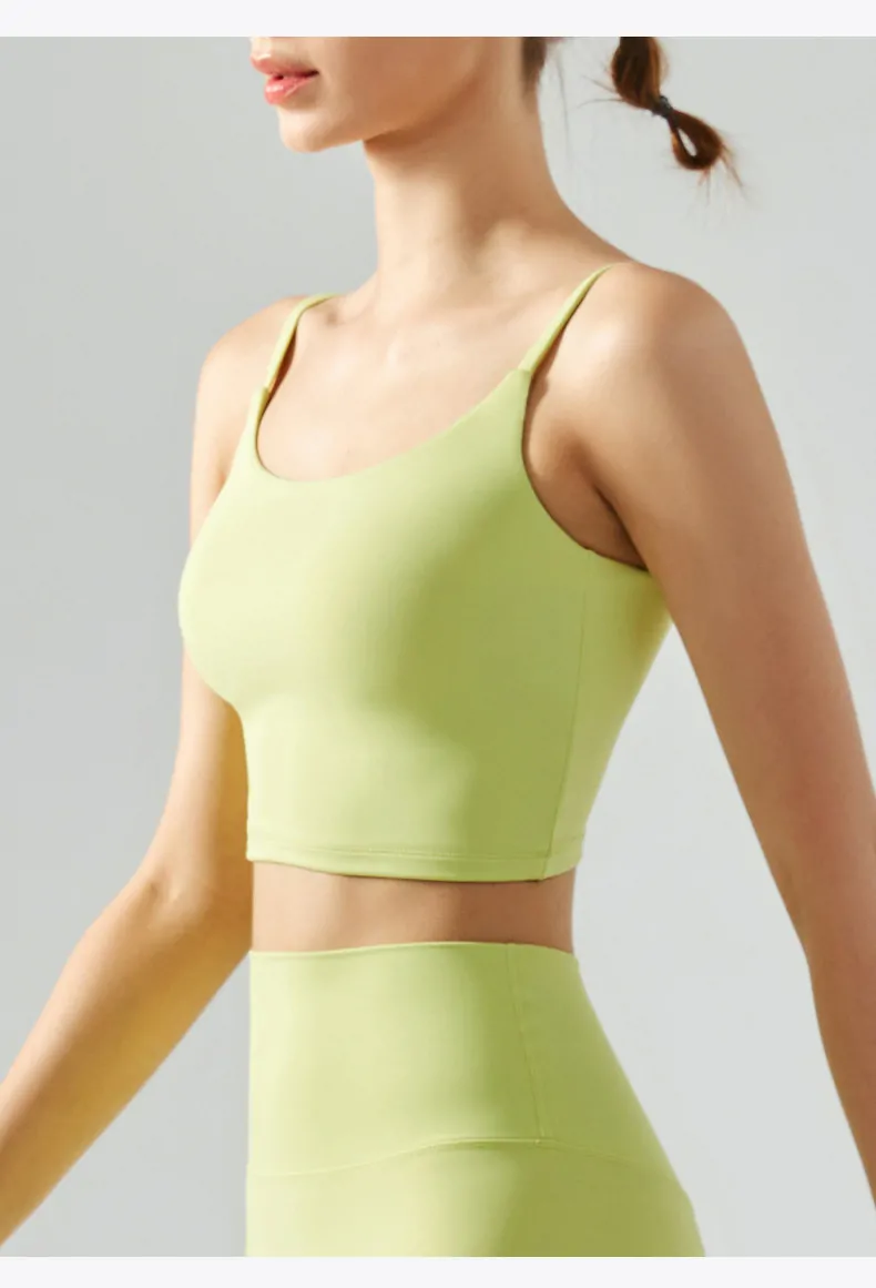 Soft Seamless Padded Sports Bra - Women's Square Neck Yoga Racerback Tank【DSB316】 - 图片 18