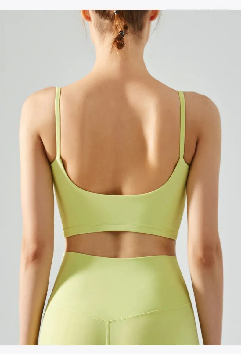 Soft Seamless Padded Sports Bra - Women's Square Neck Yoga Racerback Tank【DSB316】 - 图片 19