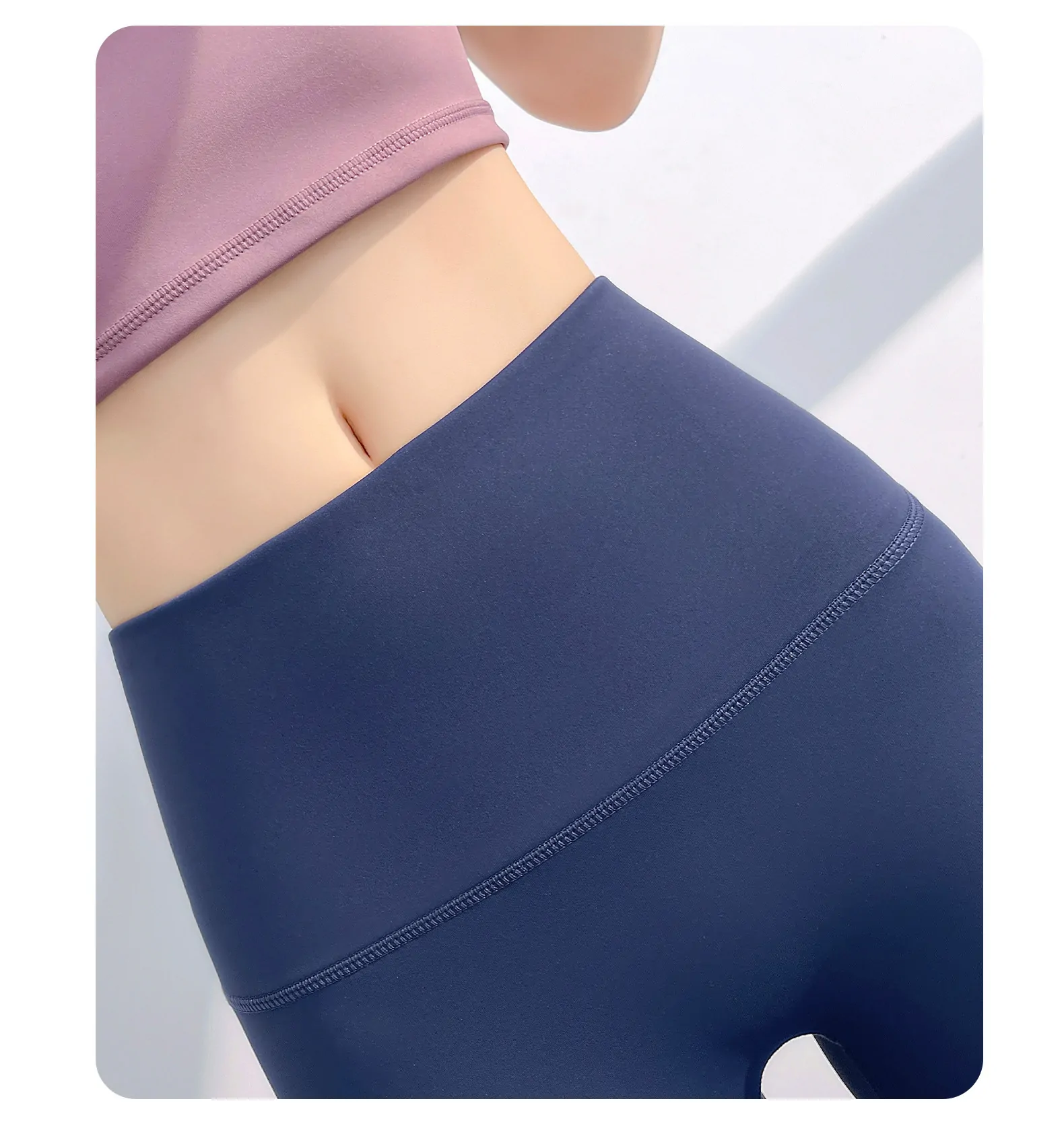 High Waisted Workout Shorts for Women - No Front Seam & Tummy Control Yoga Shorts - 图片 3