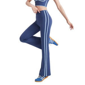 Striped Bootcut Yoga Pants - High Waisted Booty Lifting with Naked Feel for Training