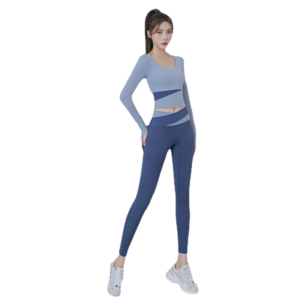 Color Block Cropped Long Sleeve - Street-Ready Yoga Top for Layered Workout Styles