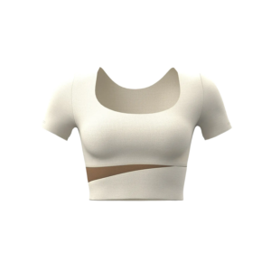 Color Block Cropped Fitness Top - Built-in Bra & Slim Fit for Running & Yoga