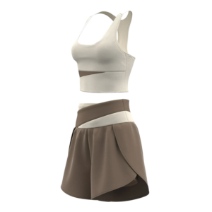 wholesale layered active shorts in khaki with built-in liner