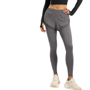 Layered 2-in-1 Yoga Leggings - Mesh Side Pockets & Booty Lifting for Running & All-Day Wear
