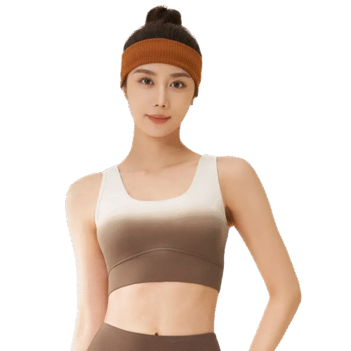 Ombre Back-Closure Sports Bra Tank - Naked Feel & Medium Support for Yoga & Low Impact