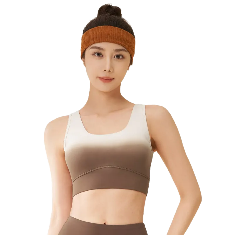 Ombre Back-Closure Sports Bra Tank - Naked Feel & Medium Support for Yoga & Low Impact