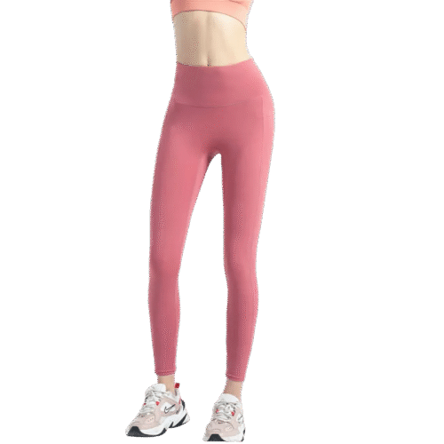 wholesale fitness leggings in pink high-waist