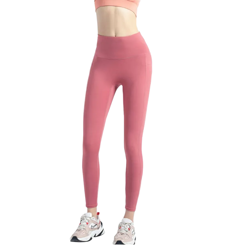 wholesale fitness leggings in pink high-waist