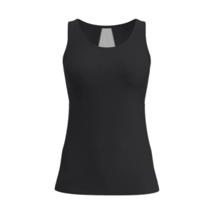 wholesale sleeveless top in black square-neck with open back