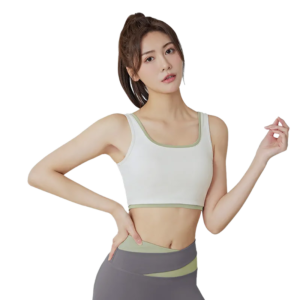 wholesale sports bra in off-white sleeveless