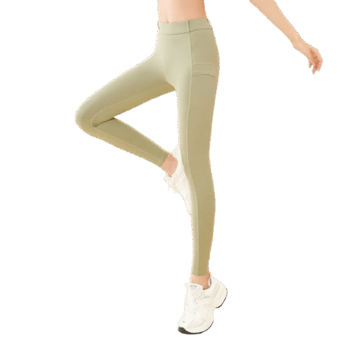 holesale high-waist fitness leggings in light olive green