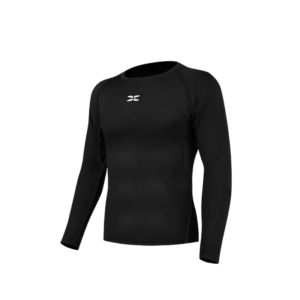 wholesale black long sleeve compression shirt with chest logo