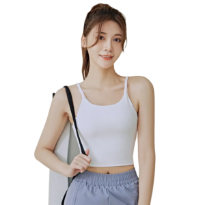wholesale white cropped sports tank top