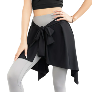 wholesale asymmetrical wrap skirt in black