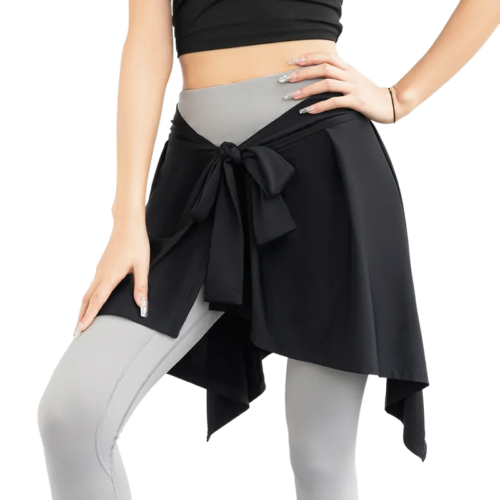 wholesale asymmetrical wrap skirt in black