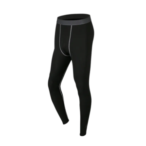 wholesale black fitness leggings with grey stripe detail,