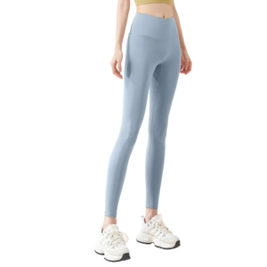 wholesale fitness leggings in light blue high-waist