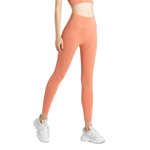 wholesale high-waist fitness leggings in bright orange