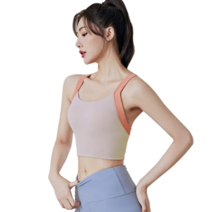 Double Strap Sports Bra with Hook-and-Eye Back – Wire-Free Support & Side-Smoothing for Yoga