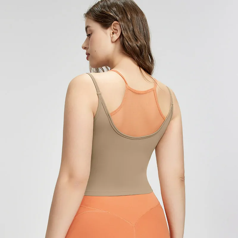 Color-Block Layer Tank: Built-In Secure Cups in a Plus-Size Silhouette for Yoga & Life - 图片 5