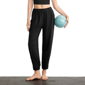 Cool-Touch Joggers: High-Waisted Tummy-Control with a Tapered Ankle for Yoga & Lounge