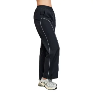 wholesale fitness leggings in black with white side stripes