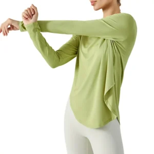 The Tie-Neck Duster: Relaxed Long Sleeve Layer for Running Errands & Yoga