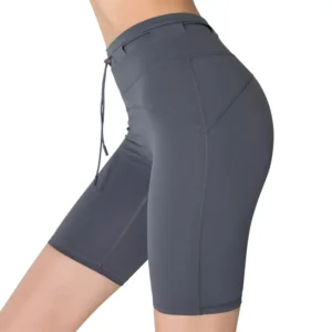 ：wholesale sports shorts in dark grey high-waisted