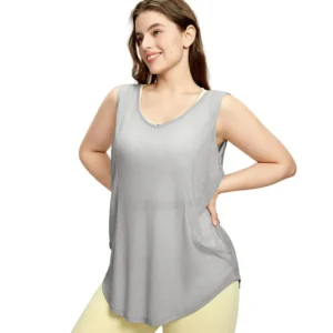 wholesale sleeveless top in grey with light yellow pants
