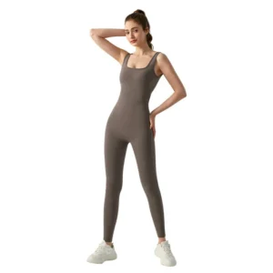 wholesale sleeveless romper in grey