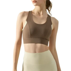wholesale sports bra in dark brown racerback style