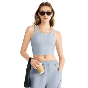 wholesale light blue sleeveless top