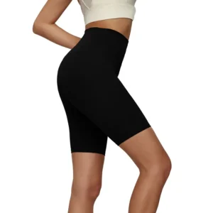 wholesale high-waist compression shorts in black with sculpting effect