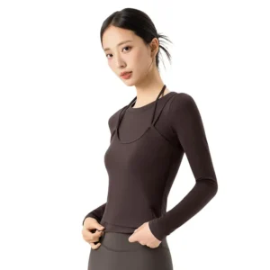 Coordinated Pilates Set: Slim-Fit Long Sleeve & Layering Tank, Designed for Versatility