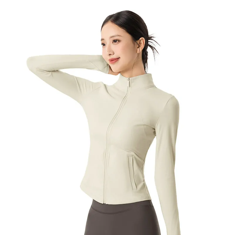 wholesale long sleeve turtleneck top in off-white