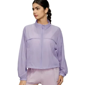 athletic jacket with a stand collar