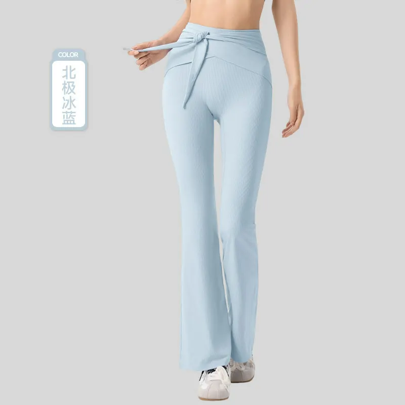 Sculpted Wide-Leg Pants: Curvy Seamwork with a Soft Rib Hug - 图片 4