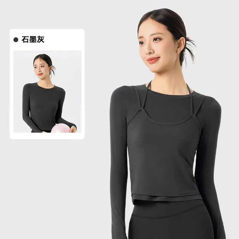 Coordinated Pilates Set: Slim-Fit Long Sleeve & Layering Tank, Designed for Versatility - 图片 5