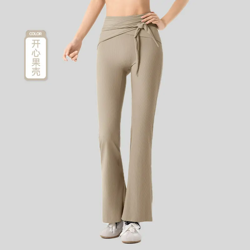 Sculpted Wide-Leg Pants: Curvy Seamwork with a Soft Rib Hug - 图片 3