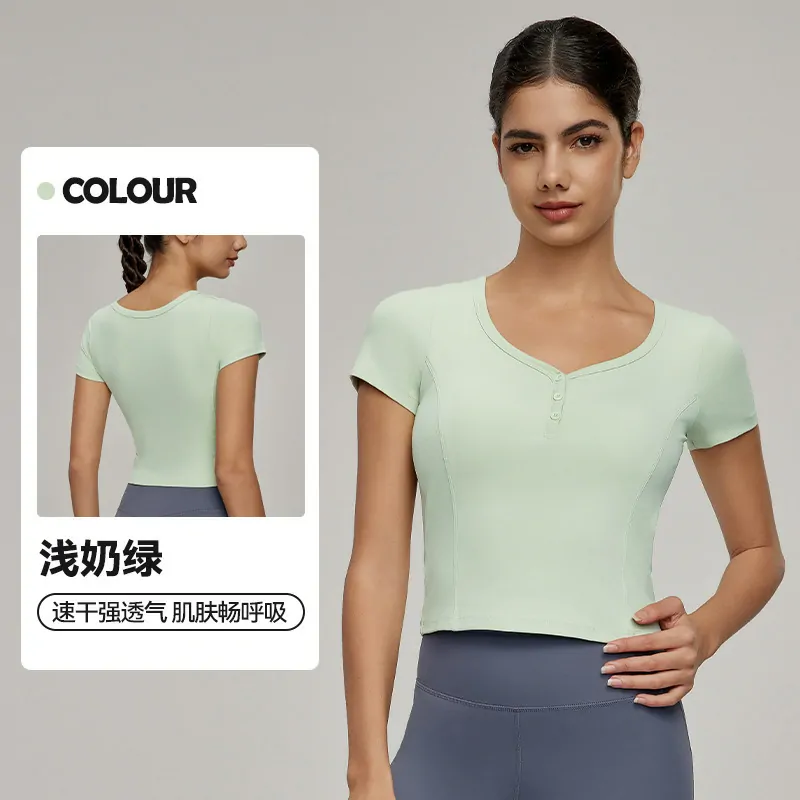 Sculpting Fitness Tee: Secure Built-In Bra with Tummy-Control Fit for Yoga & Gym - 图片 3