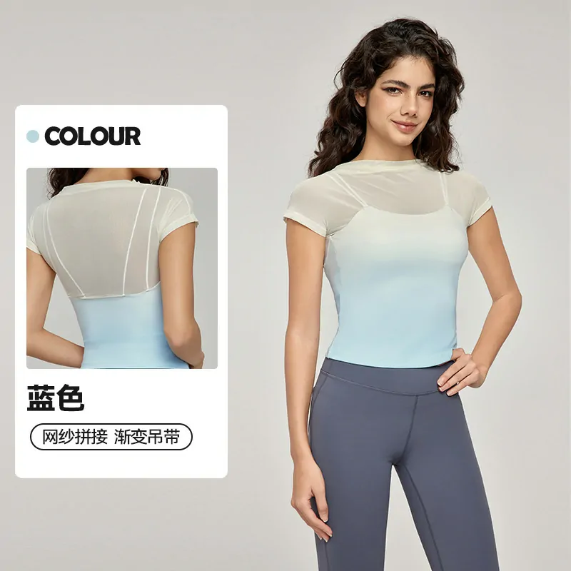 Layered Training Top: Mesh Panels with Built-in Support & a Sleek Back for Pilates - 图片 2