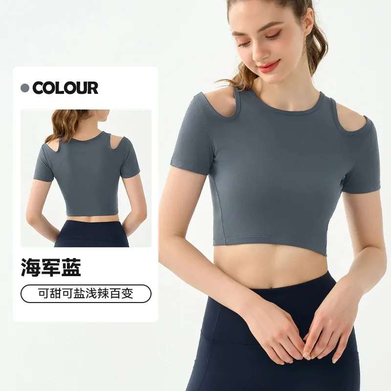 Designer Cut-Out Shoulder Tee: A Breathable, Elevated Basic for Yoga & Weekend - 图片 2