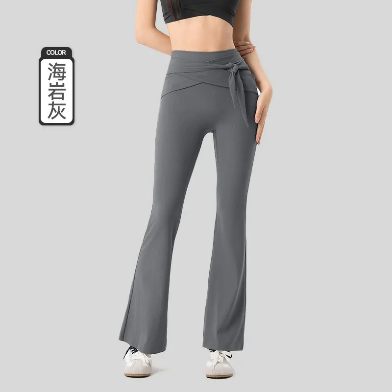 Sculpted Wide-Leg Pants: Curvy Seamwork with a Soft Rib Hug - 图片 2