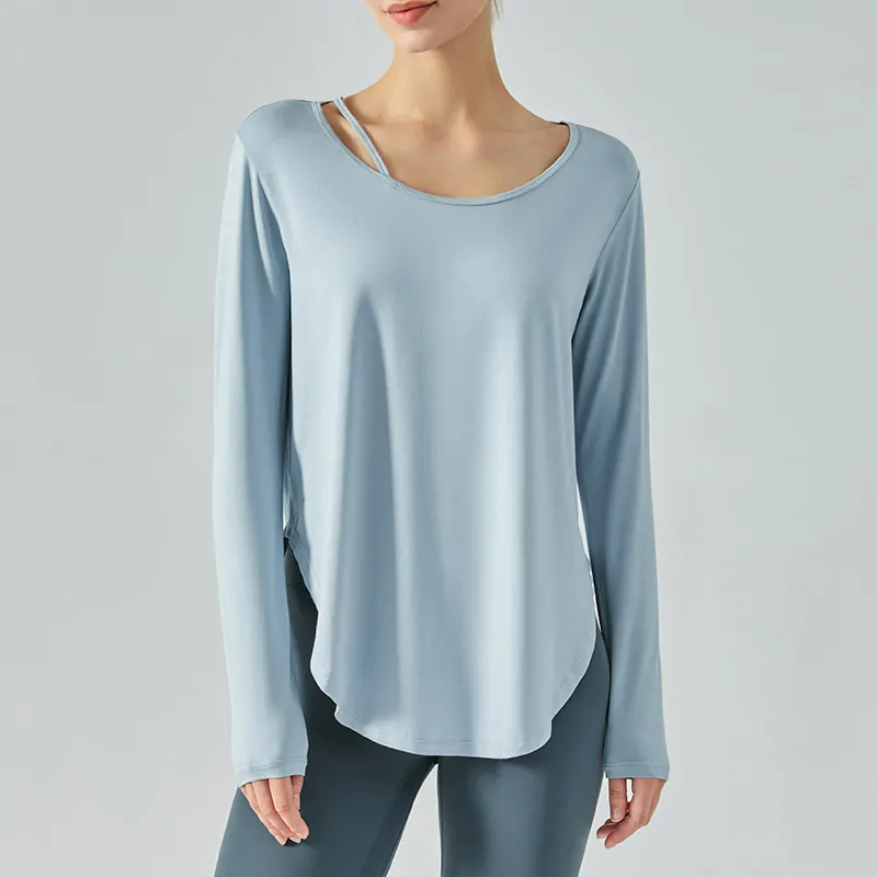 The Tie-Neck Duster: Relaxed Long Sleeve Layer for Running Errands & Yoga - 图片 4