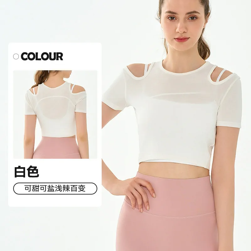 Designer Cut-Out Shoulder Tee: A Breathable, Elevated Basic for Yoga & Weekend - 图片 5