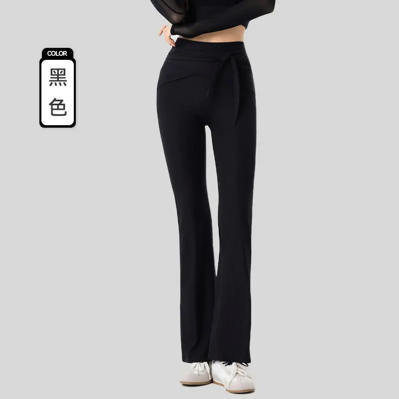 Sculpted Wide-Leg Pants: Curvy Seamwork with a Soft Rib Hug - 图片 5